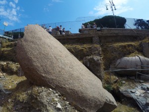 Column fragment, in the same position it collapsed, before the project leaves